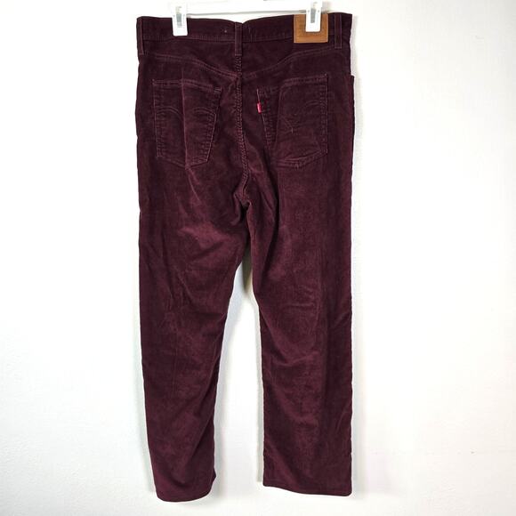 Levi's Rib Cage Straight Ankle Corduroy Pants Women's 32 Red Casual Festival - Picture 2 of 9